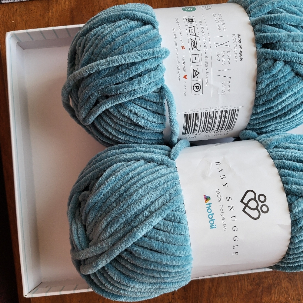 Aqua Baby Snuggle yarn,  2 skeins